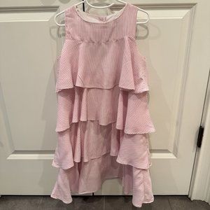 Girls Tank Striped Ruffle Tier Dress